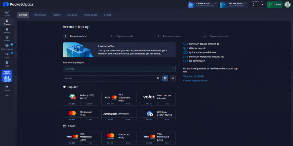 How to deposit on pocket option